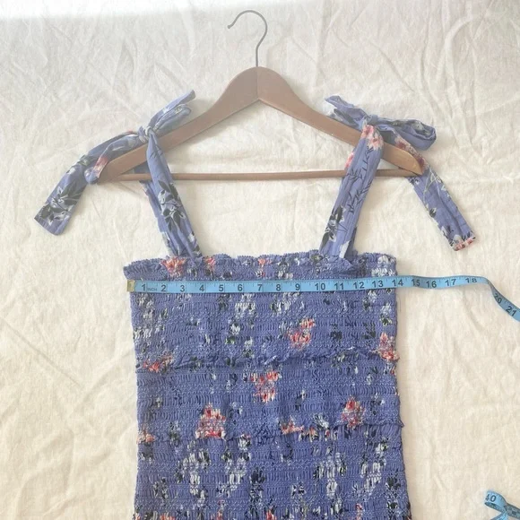 ASTR The Label Anais Floral Smocked Dress Tiered Blue - Picture 11 of 16